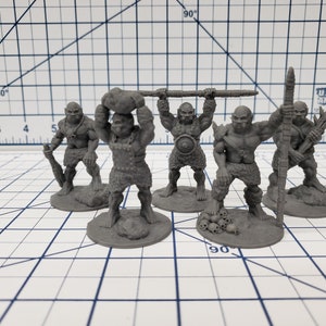 Ogre Warband - DND - Pathfinder - RPG - Dungeon & Dragons - Miniature - Mini - 28 mm / 1&quot; - Fat Dragon Games