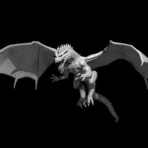 Red Dragon Wyrmling Chromatic Mini - DND - Pathfinder - Dungeons & Dragons - RPG - Tabletop - mz4250- Miniature-28mm-1&quot;Scale