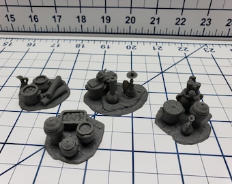 Empire of Scorching Sands - Set of 4 Bazaar Scatter Items - DND - Dungeons & Dragons - RPG - Tabletop - EC3D - Miniature - 28 mm