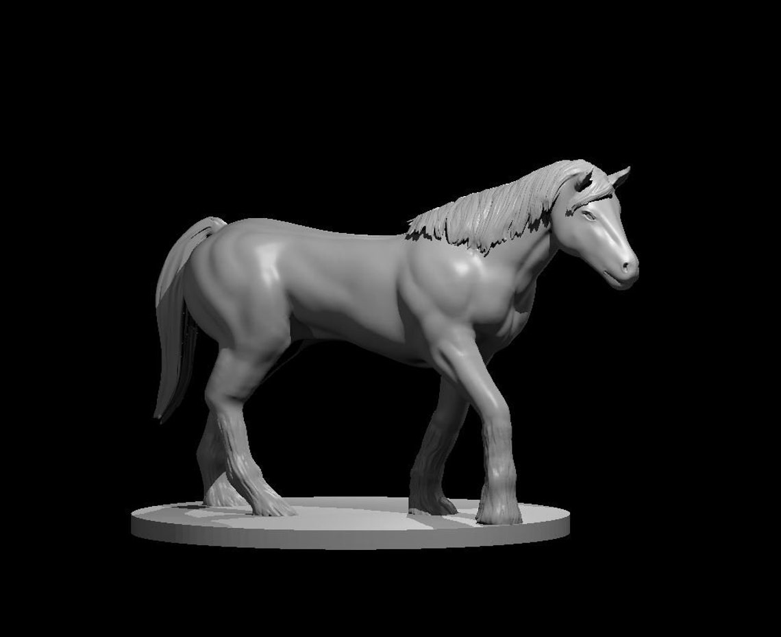 Draft Horse Mini DND Pathfinder Dungeons &amp; Dragons RPG | Etsy