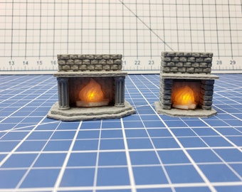 LED Fireplace - Dragonshire - DragonLock - Fat Dragon Games - DND - Pathfinder - RPG - Terrain - 28 mm / 1" - Dungeon & Dragons