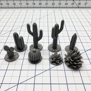 Empire of Scorching Sands - Set of Desert Plants - Cacti - DND - Dungeons & Dragons - RPG - Tabletop - EC3D - Miniature - 28 mm