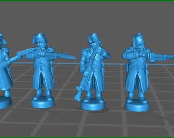 Small 15mm "w epic size" French Infantry with Greatcoat Elites Skirmishing w Bicorn 1800-07 - 6 Minis - MC Minis