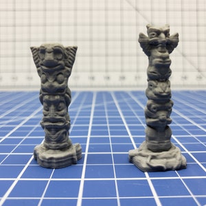 Totem Poles - Tribal Village - Savage Atoll - DND - Dungeons & Dragons - RPG - Tabletop - EC3D - Miniature - 28 mm - 1&quot; scale