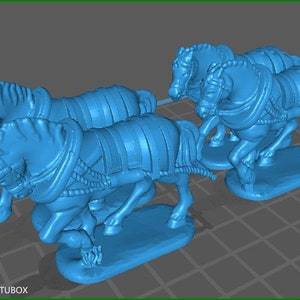 Napoleonic austrian train horses - 4 minis - great for table top war games and dioramas - historical wargaming - resin 28mm miniatures
