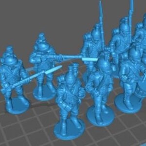 French foot Dragoons btg - Great for Table Top War Games And Dioramas - Resin 28mm Miniatures -