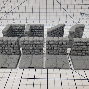 Dungeon Style - Walls - DragonLock - DND - Pathfinder - RPG - Dungeon & Dragons - 28 mm / 1&quot; - Terrain - Fat Dragon Games