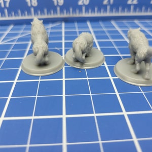 Wolf Pack - Set of 3 - Minis - Beasts and Badies - Hero's Hoard - DND - Pathfinder - Dungeons & Dragons - RPG - Tabletop - EC3D - Miniature