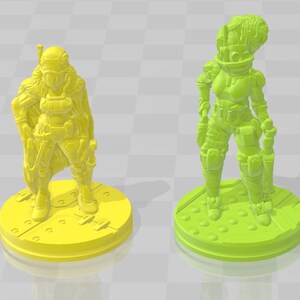 Female Bounty Hunter - Novus Landing - Starfinder - Cyberpunk - Science Fiction - Syfy - RPG - Tabletop - Scatter- Terrain- 28 mm / 1&quot;