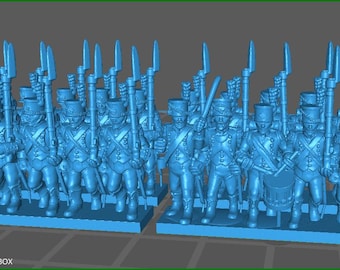 Small 15mm "w epic size" French Light BTG 1800-1807 - 4 Strips - MC Minis