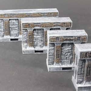 Dwarven Hall Wall Tiles - OpenLock or DragonLock - Openforge - DND - Pathfinder - Dungeons & Dragons - RPG - Tabletop - 28 mm / 1&quot;