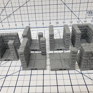 Dungeon Style - Hallways and Pillar - DragonLock - DND - Pathfinder - RPG - Dungeon & Dragons - 28 mm / 1&quot; - Terrain - Fat Dragon Games