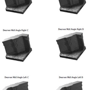 Dwarven Angled Walls - 28 mm / 1&quot; - DragonLock - DND - Pathfinder - RPG - Dungeon & Dragons - Terrain - Fat Dragon Games