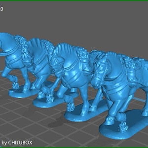 British lc uk3 horses (walking) - 4 minis - great for table top war games and dioramas - historical wargaming - resin 28mm miniatures