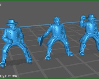 15mm ACW Generals with Hat 1 - 3 Minis - MC Minis