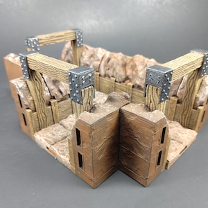 Mine Wall Tiles - OpenLock or DragonLock - Openforge - DND - Pathfinder - Dungeons & Dragons - RPG - Tabletop - 28 mm / 1&quot;