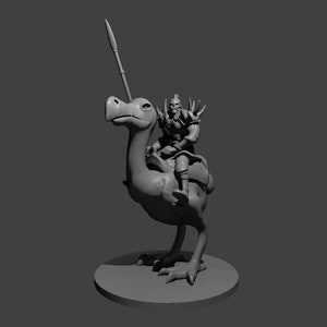 Orc Axe Beak Rider Mini - DND - Pathfinder - Dungeons & Dragons - RPG - Tabletop - mz4250- Miniature-28mm-1&quot;Scale