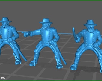 15mm ACW Generals with Hat 2 - 3 Minis - MC Minis