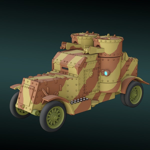 Austin Armored Car - Première Guerre mondiale - Armée britannique - Bolt Action - wargame3d