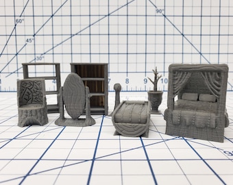 Forest of Oakenspire - Furniture Scatter Set - Hero's Hoard - DND - Pathfinder - Dungeons & Dragons - RPG - Tabletop - EC3D - 28 mm - 1"