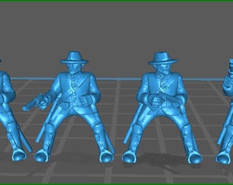 15mm ACW Cavalry Hat and Sack Coat with Gun - 4 Minis - MC Minis