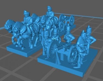 イギリスの砲兵隊 1808 と列車 - テーブルトップ戦争ゲームやジオラマに最適 - 樹脂製 6 mm ミニチュア -