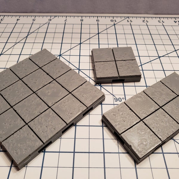 Cut Stone Square Floor Tiles - OpenLock or DragonLock - Openforge - DND - Pathfinder - Dungeons & Dragons - RPG - Tabletop - 28 mm / 1"