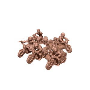 Motorcycles - 5 styles - French Army - Great for Table Top War Games and Dioramas - Resin 28mm -  Eskice Miniature