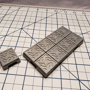 Dwarven Hall Floor Tiles - OpenLock or DragonLock - Openforge - DND - Pathfinder - Dungeons & Dragons - RPG - Tabletop - 28 mm / 1&quot;