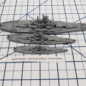 Battleship - South Dakota - As Built - US Navy - Wargaming -  Naval Miniature -  Warships