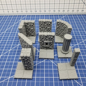 Keep Style - 3&quot; Wall Tiles- DragonLock - DND - Pathfinder - RPG - Dungeon & Dragons - 28 mm / 1&quot; - Terrain - Fat Dragon Games