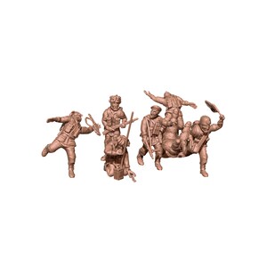 UK Paratrooper HQ - 6 mini Set - British Army - Great for Table Top War Games and Dioramas - Resin 28mm -  Eskice Miniature