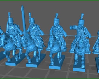 Small 15mm "w epic size" French Revolution French Hussars 1789-1800 - 6 Minis - MC Minis