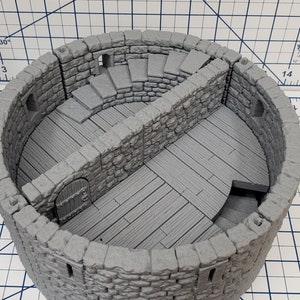 Castle Style - Round Tower Floors - DragonLock - DND - Pathfinder - RPG - Dungeon & Dragons - 28 mm / 1&quot; - Terrain - Fat Dragon Games