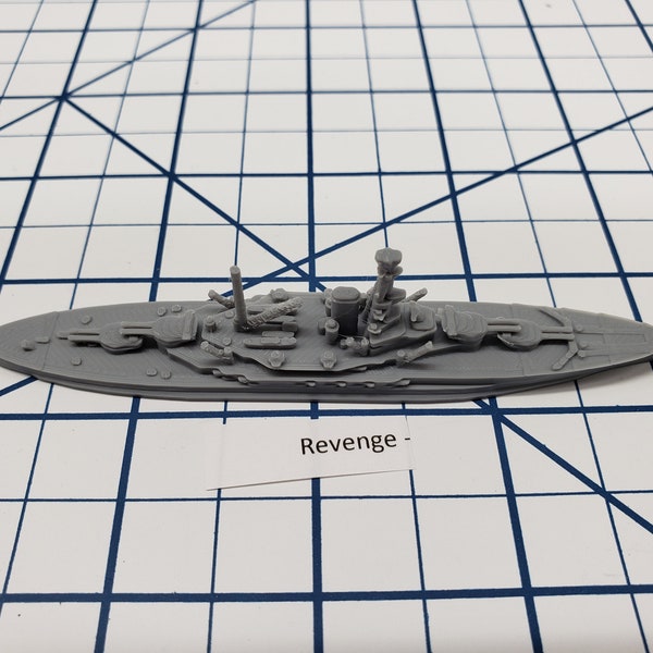 Acorazado - HMS Revenge - Royal Navy - Wargaming - Eje y Aliados - Miniatura naval - Victoria en el mar - Juegos de mesa - Buques de guerra