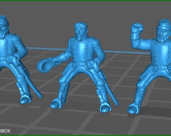 15mm ACW Generals with Kepi 1 - 3 Minis - MC Minis