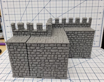 Castle Style - Outer Walls - DragonLock - DND - Pathfinder - RPG - Dungeon & Dragons - 28 mm / 1" - Terrain - Fat Dragon Games