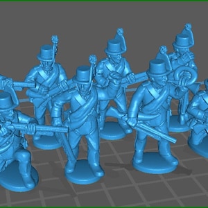 Brunswick Advantguard Jaegers skirmishing 1809-15 - 8 Mini - 28 mm Scale - Historical Wargaming - Resin