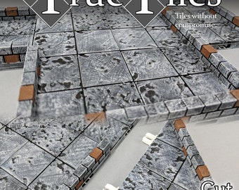 True Tiles - Cut Stone Deluxe Set 75 Tiles! - OpenLock - DND - Pathfinder - Dungeons & Dragons - Terrain - RPG - Tabletop - 28 mm / 1"