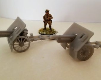 Bofors 75mm Mountain Gun - Set of 2 Guns - Great for Table Top War Games And Dioramas - Resin 28mm Miniatures - Bolt Action -