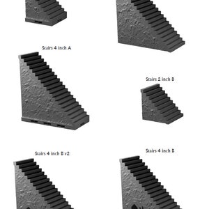 Dwarven Stairs - 28 mm / 1&quot; - DragonLock - DND - Pathfinder - RPG - Dungeon & Dragons - Terrain - Fat Dragon Games