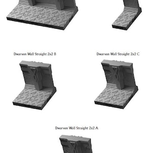 Dwarven Walls Straight - 28 mm / 1&quot; - DragonLock - DND - Pathfinder - RPG - Dungeon & Dragons - Terrain - Fat Dragon Games