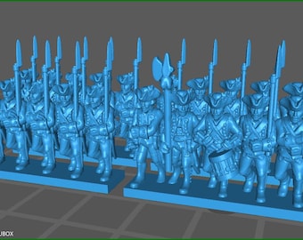 Small 15mm "w epic size" 7YW Austrian Hungarian Musketeers BTG - 4 Strips - MC Minis