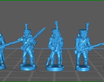 Small 15mm "w epic size" French Light Infantry Elites Skirmishing 1807-12 - 6 Minis - MC Minis
