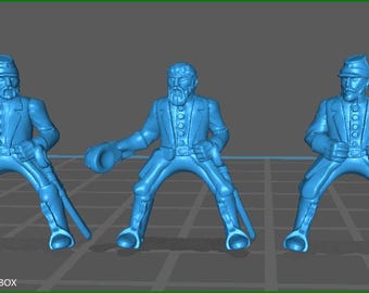 15mm ACW Generals with Greatcoat and Kepi - 3 Minis - MC Minis