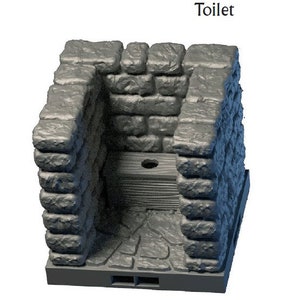 Toilet Tile - Lost Dungeons - DragonLock - DND - Pathfinder - RPG - Dungeon & Dragons - 28 mm/ 1&quot; - Terrain - Fat Dragon Games
