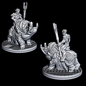 Bounty Hunter Rider - Novus Landing - Starfinder - Cyberpunk - Science Fiction - Syfy - RPG - Tabletop - Scatter- Terrain- 28 mm / 1&quot;