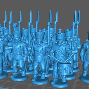 French light btg 1812-15 campaign uniform, baggy trousers - 15 minis - historical wargaming -resin 28mm