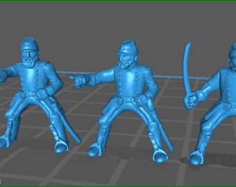 15mm ACW Generals with Kepi 2 - 3 Minis - MC Minis