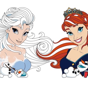 Vom Wind gepeitschte Elsa und Anna